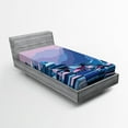 thumbnail image 1 of Ambesonne Digital Fitted Sheet, Future Effect, Twin XL Size, Navy Lavender, 1 of 2