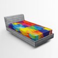 thumbnail image 1 of Ambesonne Digital Fitted Sheet, Geometric Blurry Art, Twin XL Size, Multicolor, 1 of 2