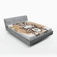 thumbnail image 1 of Ambesonne Digital Fitted Sheet, Kraken Monster, Full Size, Tan White, 1 of 2