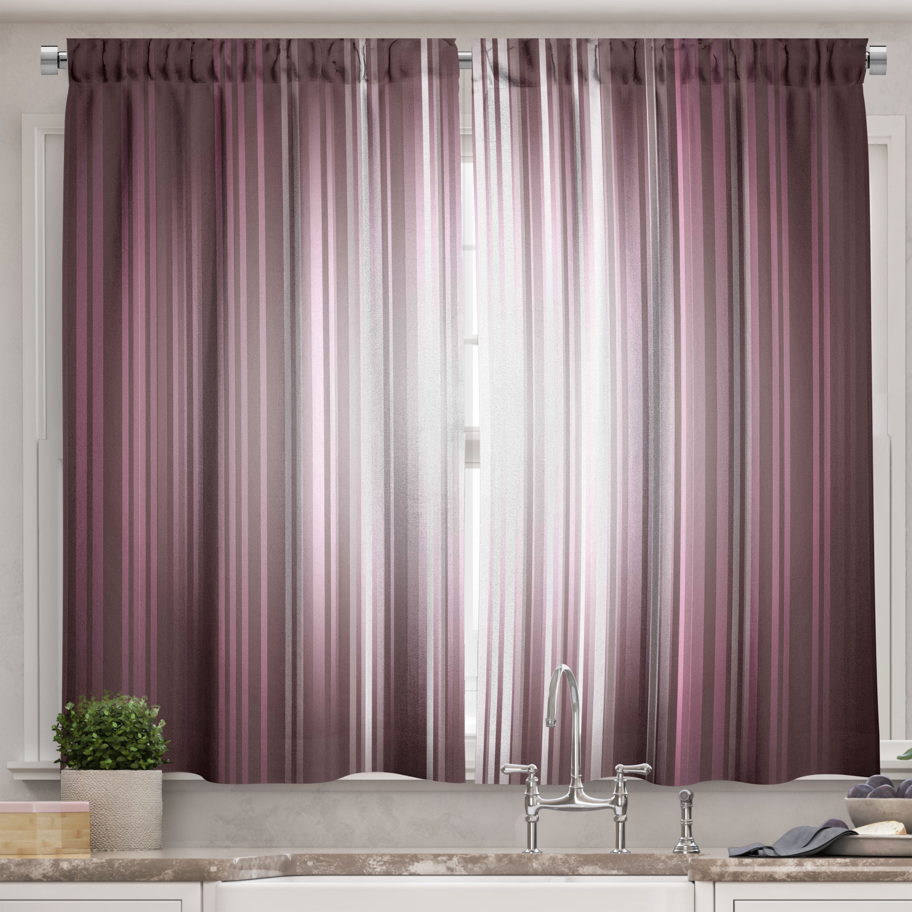 Ambesonne Digital Kitchen Curtains, Futuristic Computer Art, 55"x45 ...