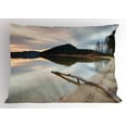 thumbnail image 1 of Ambesonne Digital Pillow Sham, Lake Shore with Trees, 36" X 20", Sand Brown, 1 of 2