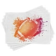 thumbnail image 1 of Ambesonne Digital Place Mats Set of 4, Rugby Ball Sport Splash, Standard Size, Orange Red, 1 of 6