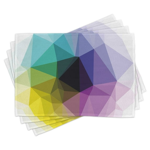Ambesonne Digital Place Mats Set of 4, Triangles Color Shades, Standard Size, Multicolor
