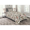 thumbnail image 1 of Ambesonne Digital Quilted Bedspread Set 2 Pcs, Coffee Words Cafe Shop, Twin Size, Dark Brown Caramel, 1 of 3