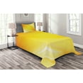 thumbnail image 1 of Ambesonne Digital Quilted Bedspread Set 2 Pcs, Yellow Lines Ombre, Twin Size, Yellow and White, 1 of 3