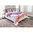thumbnail image 1 of Ambesonne Digital Quilted Bedspread Set 3 Pcs, Trippy Vivid Deer, Queen Size, Mauve and Orange, 1 of 3