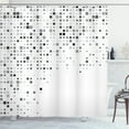 thumbnail image 1 of Ambesonne Digital Shower Curtain, Radiant Rectangle Parallel, 69"Wx70"L, Ash White, 1 of 5