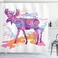 thumbnail image 1 of Ambesonne Digital Shower Curtain, Trippy Vivid Deer, 69"Wx84"L, Mauve and Orange, 1 of 5