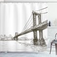 thumbnail image 1 of Ambesonne Digital Shower Curtain, Urban Cityscape of NYC, 69"Wx75"L, Brown White, 1 of 3