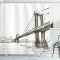 thumbnail image 1 of Ambesonne Digital Shower Curtain, Urban Cityscape of NYC, 69"Wx84"L, Brown White, 1 of 3
