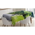 thumbnail image 1 of Ambesonne Digital Tablecloth Rectangular Table Cover, Bike Riders on Mountain, 52"x70", Hunter Green, 1 of 3