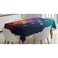 thumbnail image 1 of Ambesonne Digital Tablecloth Rectangular Table Cover, Circles Grid Esoteric, 60"x90", Indigo, 1 of 4