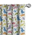 thumbnail image 1 of Ambesonne Dino Curtains, Dinosaurs Colorful, Pair of 28"x95", Multicolor, 1 of 5