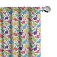thumbnail image 1 of Ambesonne Dino Curtains, Wild Animal, Pair of 28"x95", Multicolor, 1 of 5
