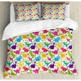 thumbnail image 1 of Ambesonne Dino Duvet Cover Set, Wild Animal, King, Multicolor, 1 of 3