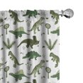 thumbnail image 1 of Ambesonne Dinosaur Window Curtains, Jurassic Life Animals Art, Each 28" W x 84" L, Hunter Green White, 1 of 4