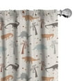 thumbnail image 1 of Ambesonne Dinosaur Curtains, Antique Animals Palm Trees, Pair of 28"x95", Sand Brown and Dark Grey, 1 of 3