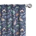 thumbnail image 1 of Ambesonne Dinosaur Curtains, Cartoon Extinct Animals, Pair of 28"x63", Dark Indigo and Multicolor, 1 of 5