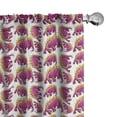 thumbnail image 1 of Ambesonne Dinosaur Curtains, Happy Antique Animals Art, Pair of 28"x63", Dark Magenta and Earth Yellow, 1 of 4