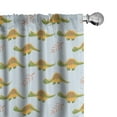 thumbnail image 1 of Ambesonne Dinosaur Curtains, Jurassic Animals Leaves, Pair of 28"x84", Slate Brown Pale Orange, 1 of 4