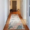 thumbnail image 1 of Ambesonne Dinosaur Decorative Rug Carpet, Art Jurassic Animals Funny, 2' 5" x 7' 5", Blush Blue Grey White, 1 of 3