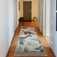 thumbnail image 1 of Ambesonne Dinosaur Decorative Rug Carpet, Funny Nights Star Jurassic, 2' 5" x 7' 5", Purpleblue Pale Grey, 1 of 3