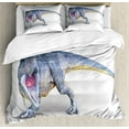 thumbnail image 1 of Ambesonne Dinosaur Duvet Cover Sets, Monstrous Creature, 2-Queen, Blue Yellow Pink, 1 of 7