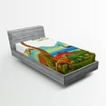 thumbnail image 1 of Ambesonne Dinosaur Fitted Sheet, Dino Park Alive Theme, Twin XL Size, Multicolor, 1 of 3