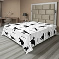thumbnail image 1 of Ambesonne Dinosaur Flat Sheet, Evolution of Wildlife, California King, Black White, 1 of 1