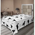 thumbnail image 1 of Ambesonne Dinosaur Flat Sheet, Evolution of Wildlife, TwinXL Size, Black White, 1 of 1
