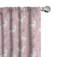 thumbnail image 1 of Ambesonne Dinosaur Funny Window Curtains, Predator Animal Art, Each 28" W x 84" L, Pale Pink and White, 1 of 4