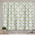 thumbnail image 1 of Ambesonne Dinosaur Kitchen Curtains, Jurassic Animals Leaves, 55"x24", Slate Brown Pale Orange, 1 of 3