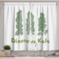 thumbnail image 1 of Ambesonne Dinosaur Kitchen Curtains, Kale Leaves on Plain Back, 55"x39", Laurel Green and Pale Khaki, 1 of 3