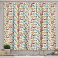 thumbnail image 1 of Ambesonne Dinosaur Kitchen Curtains, and Mom Dinos Eggs, 55"x30", Multicolor, 1 of 1
