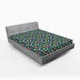 thumbnail image 1 of Ambesonne Dinosaur Party Fitted Sheet 2 Pcs Set, Colorful Jungle, Queen, Multicolor, 1 of 3