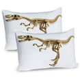 thumbnail image 1 of Ambesonne Dinosaur Pillow Sham 2 Pack, Fossil Dino Skeleton, 30"x20", Pale Brown White, 1 of 3