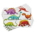 thumbnail image 1 of Ambesonne Dinosaur Place Mats Set of 4, Friendly Fun Wildlife, Standard Size, Multicolor, 1 of 6