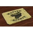 thumbnail image 1 of Ambesonne Dinosaur Place Mats Set of 4, Roaring Portrait Wild, Standard Size, Army Green Black, 1 of 4