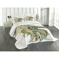 thumbnail image 1 of Ambesonne Dinosaur Quilted Bedspread Set 3 Pcs, Grunge Celtic, King Size, Multicolor, 1 of 3