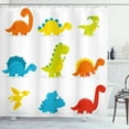 thumbnail image 1 of Ambesonne Dinosaur Shower Curtain, Funny Cartoon Set, 69"Wx84"L, Multicolor, 1 of 3