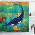 thumbnail image 1 of Ambesonne Dinosaur Shower Curtain, Sea Creature, 69"Wx75"L, Jade Green Navy Blue, 1 of 3