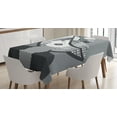 thumbnail image 1 of Ambesonne Diva Tablecloth Rectangular Table Cover, City Silhouette and Lady Art, 52"x70", Grey Dark Grey, 1 of 3
