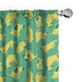 thumbnail image 1 of Ambesonne Dog Curtains, Cartoon Style Funky Doggies, Pair of 28"x95", Sea Green Pastel Yellow, 1 of 5