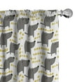 thumbnail image 1 of Ambesonne Dog Curtains, Sketch Style Canine Pattern, Pair of 28"x84", Grey Marigold White, 1 of 5