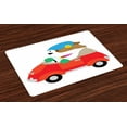 thumbnail image 1 of Ambesonne Dog Driver Place Mats Set of 4, Puppy Driving Cap, Standard Size, Multicolor, 1 of 4