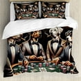 thumbnail image 1 of Ambesonne Dog Duvet Cover Set, Funny Gentleman Animals Suits, Queen, Brown Dark Green Grey, 1 of 6