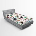 thumbnail image 1 of Ambesonne Dog Emoji Fitted Sheet, Cartoon Puppy Animals Art, Twin XL Size, White and Multicolor, 1 of 3