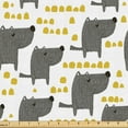 thumbnail image 1 of Ambesonne Dog Fabric by the Yard Upholstery, Sketch Style Canine Pattern, 3 Yards, Grey Marigold White, 1 of 5