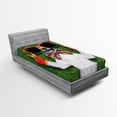 thumbnail image 1 of Ambesonne Dog Fitted Sheet, Gay Dog Peace Sign Pride, Twin XL Size, Multicolor, 1 of 2