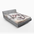 thumbnail image 1 of Ambesonne Dog Fitted Sheet, Hipster Puppy Glasses, Queen Size, White Tan Brown, 1 of 3